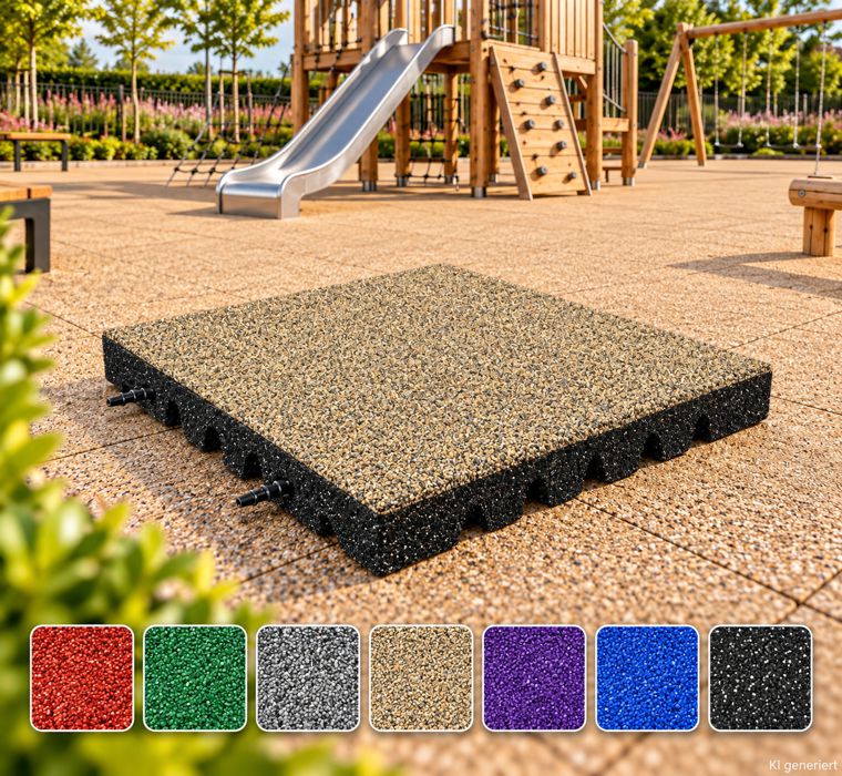 EPDM safety surfacing tiles for playgrounds
